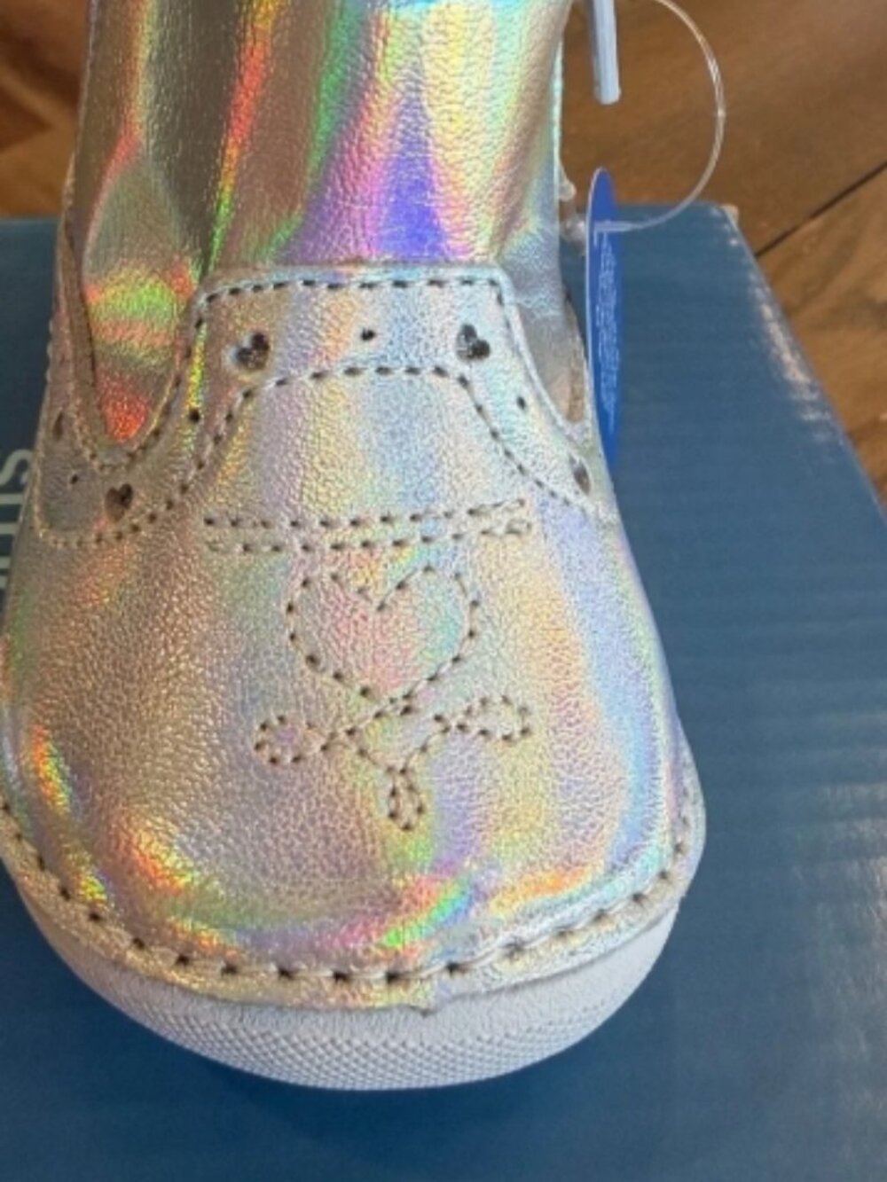 NW STRIDE RITE Leather Wide Soft Motion Gigi Silver Boots - Picture 7 of 10